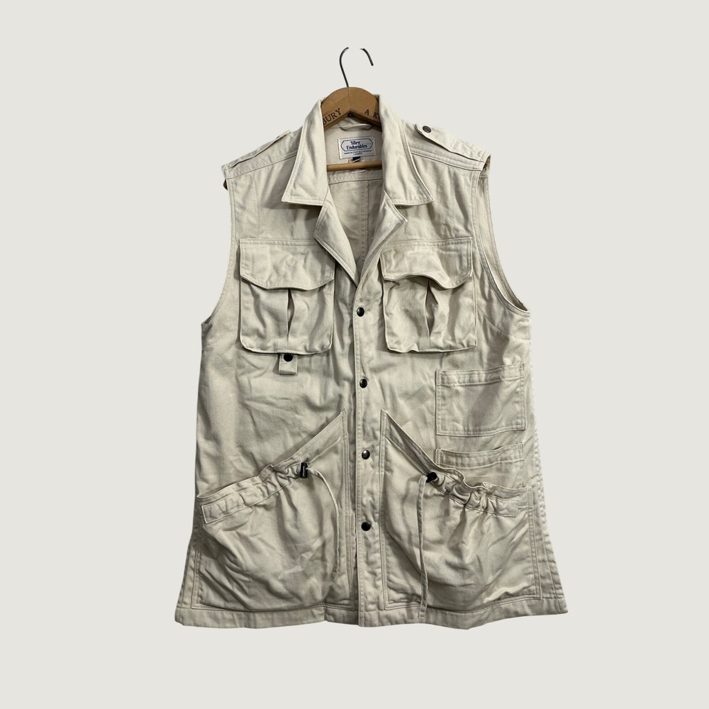 Tilley Endurables Womens Large Beige Cotton Canvas Multi Pocket Utility Vest